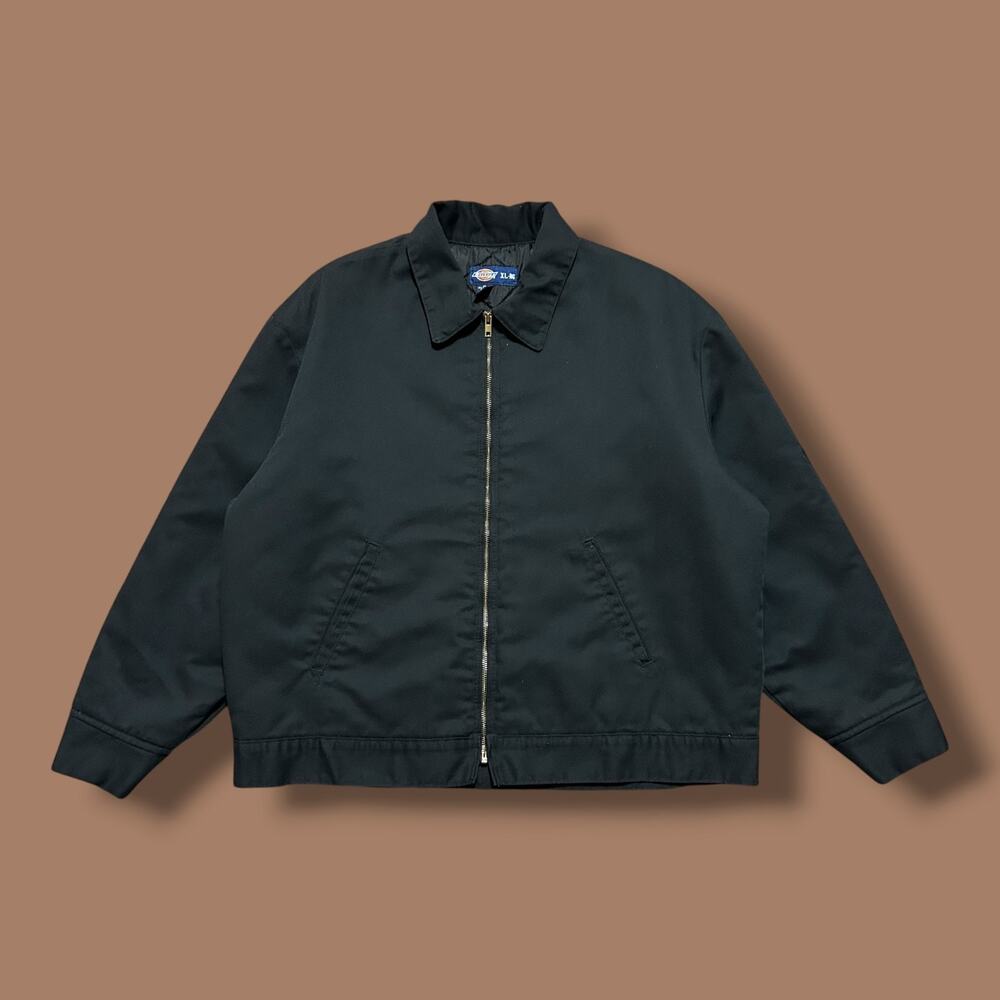 Vintage Dickies Jacket Mechanic Eisenhower Detroit Full Zip Black 90s Mens XL
